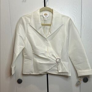 TALBOTS Ivory Blazer with Decorative Clasp